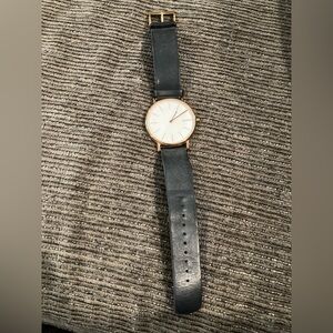 Skagen Women’s Signature Minimalist Slim Titanium 40mm Watch Black Leather